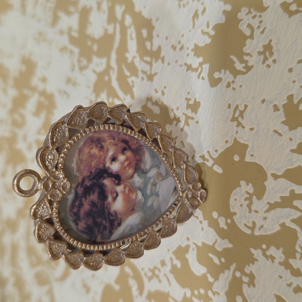 Miniature Dollhouse Gold Angel Picture Frame Charms 70s - Picture 8 of 9